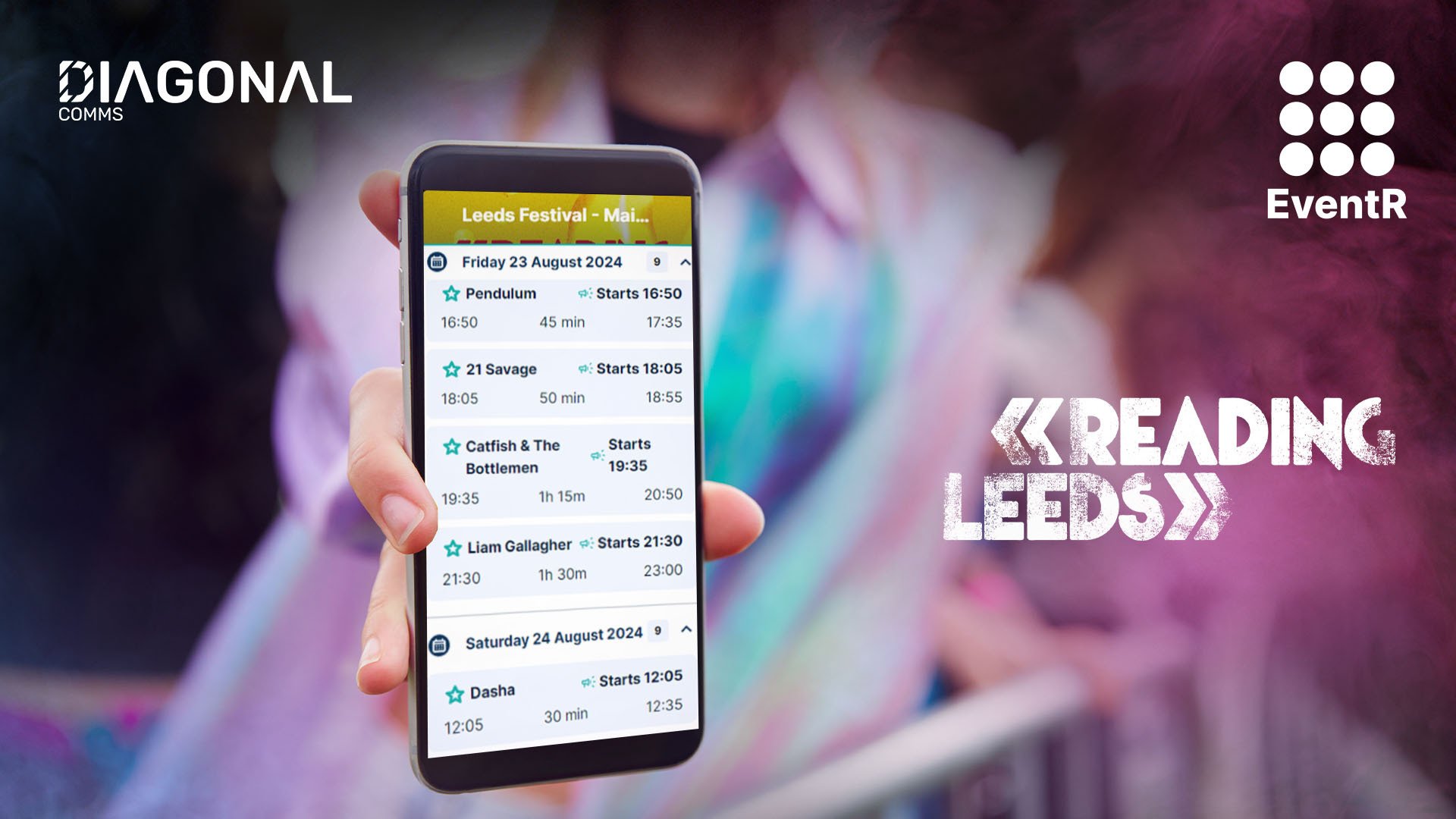 EventR Partners with Diagonal Comms to Promote New Festival Feature for Leeds and Reading Fans